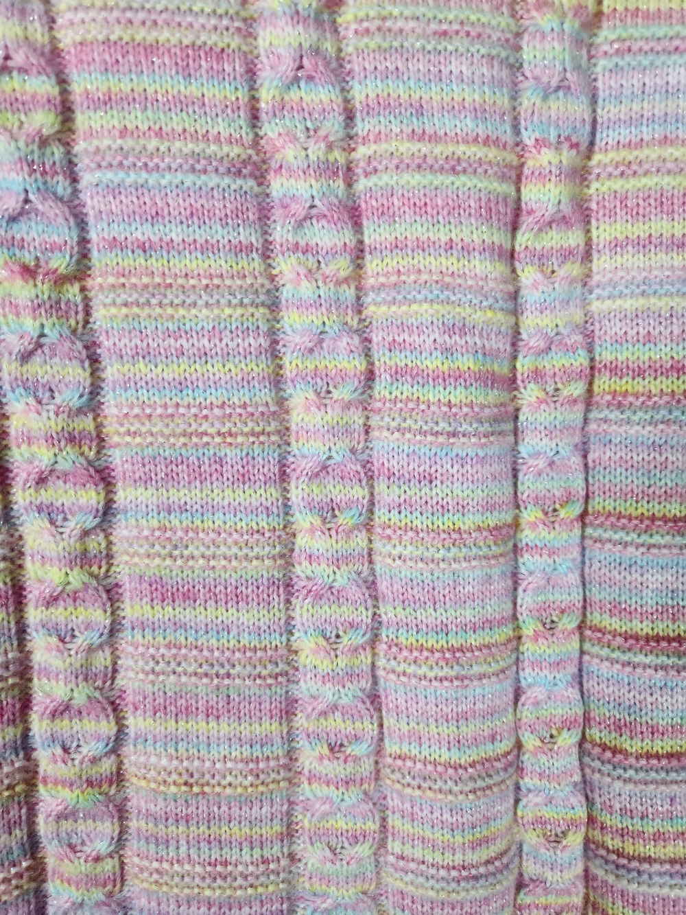 The Children's Place Pastel Striped Cable-Knit Sweater Dress - Pink Multi - Picture 2 of 5